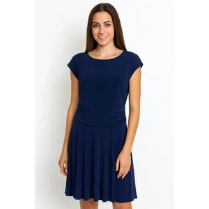 American Living Dress Sz 14 Womens Blue Sleeveless Ruched Waist Balletcore Fairy